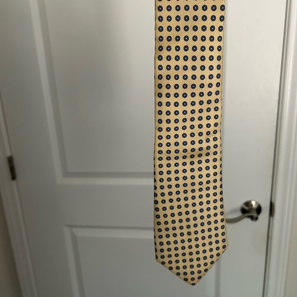 Christian Dior Neck Tie Men Gold Blue Luxury High End Filigree Suit Boho - Picture 4 of 5